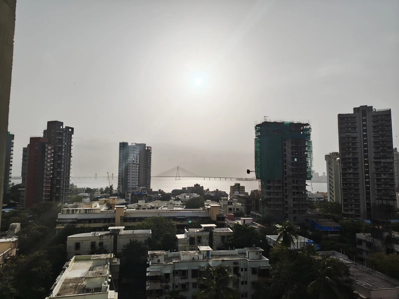View across Dadar West towards the Arabian Sea and Sea Link
