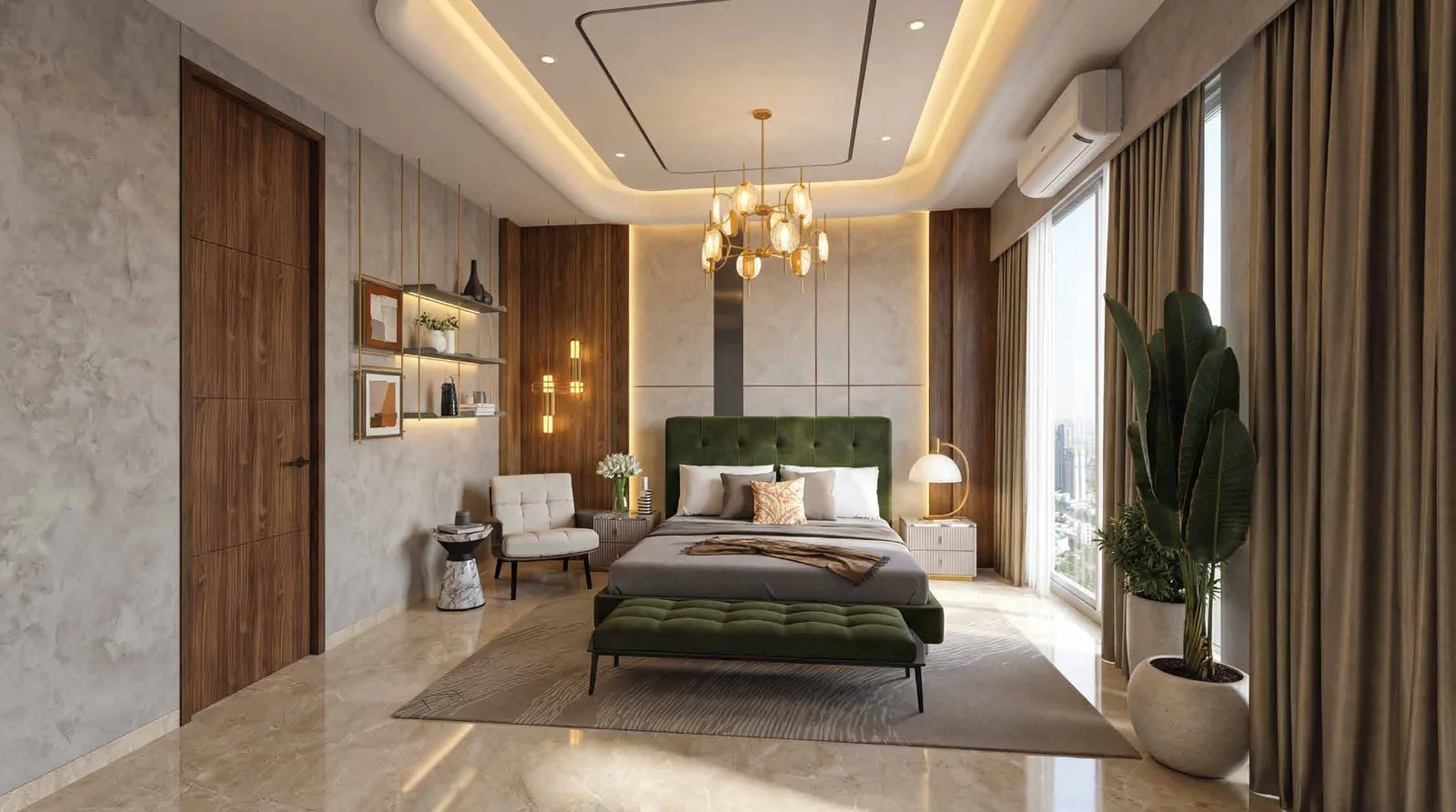 Bedroom interior at THREE ICC